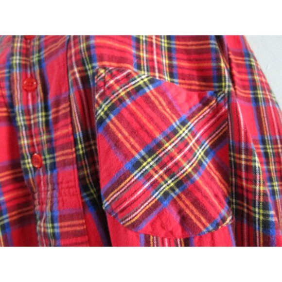 Wittmann Textiles Red Plaid Cotton Flannel Modest Night Shirt Med Turkey EUC - Picture 9 of 16